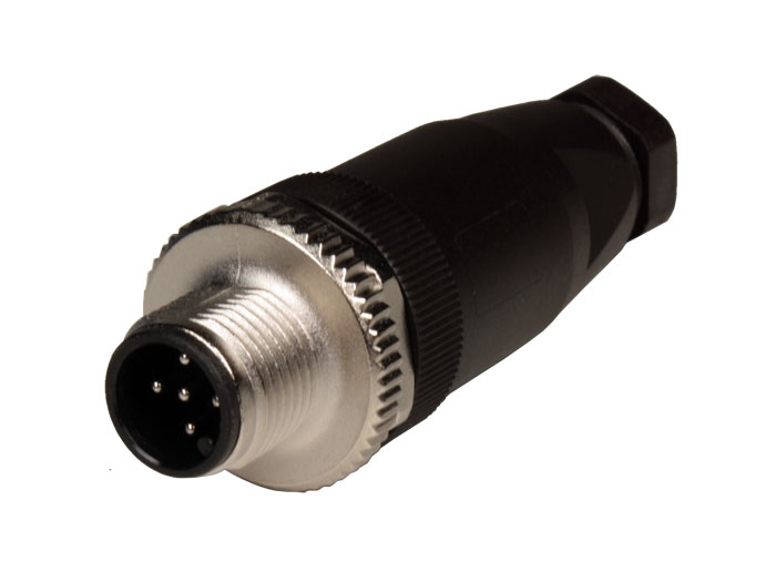 M12 Circular Connector - 5 Pole Male In-Line Mount - BS8151-0