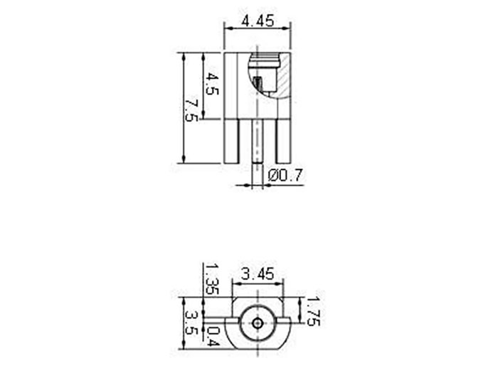 Conetor MMCX Base Fêmea Reta Circuito Impresso - MMCX-11