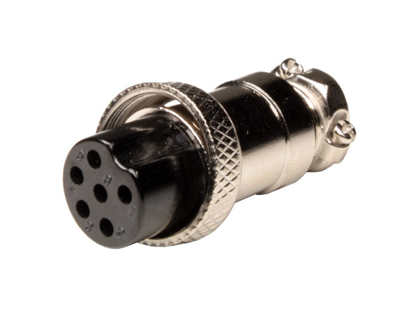 Ficha Microfone GX16 Aérea Fêmea 6 Pinos