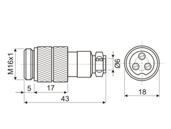 Ficha Microfone GX16 Aérea Macho 5 Pinos