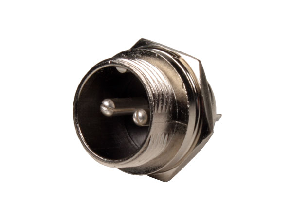 Connecteur Microphone GX16 Chassis Mâle 2 Pòles