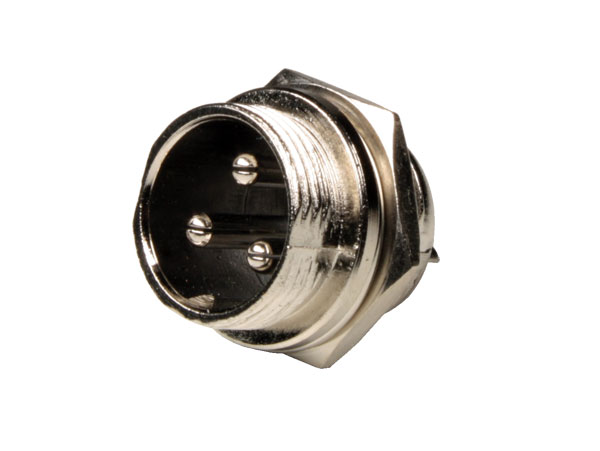 Ficha Microfone GX16 Base Macho 3 Pinos