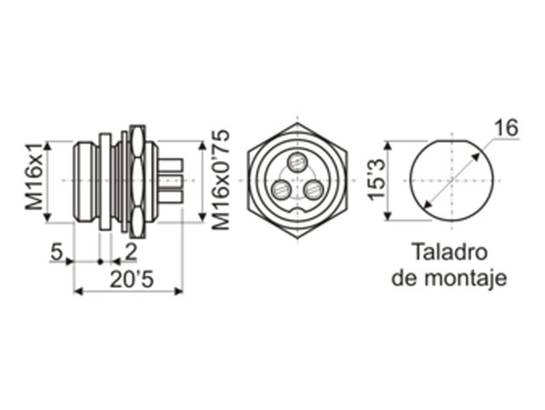 Connecteur Microphone GX16 Chassis Mâle 8 Pòles