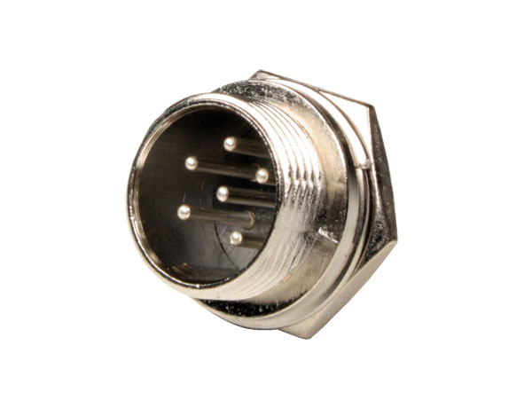 Ficha Microfone GX16 Base Macho 6 Pinos