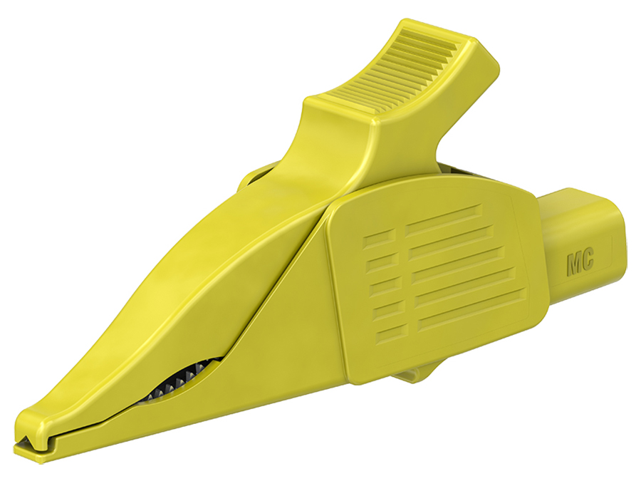 Stäubli XDK-1033 - Pinza Cocodrilo Enchufable para Banana Ø4 mm 32A - Amarilla - 66.9575-24