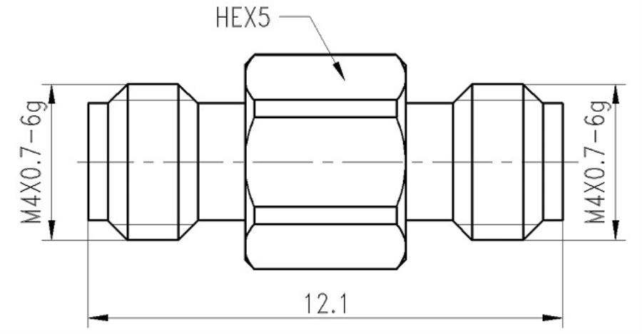 RF ONE A11001B - Adaptateur 1,00 mm femelle vers 1,00 mm femelle - 67 GHz VSWR 1,25