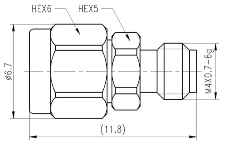 RF ONE A11002B - Adaptateur mâle 1,00 mm vers femelle 1,00 mm - 110 GHz VSWR 1,25