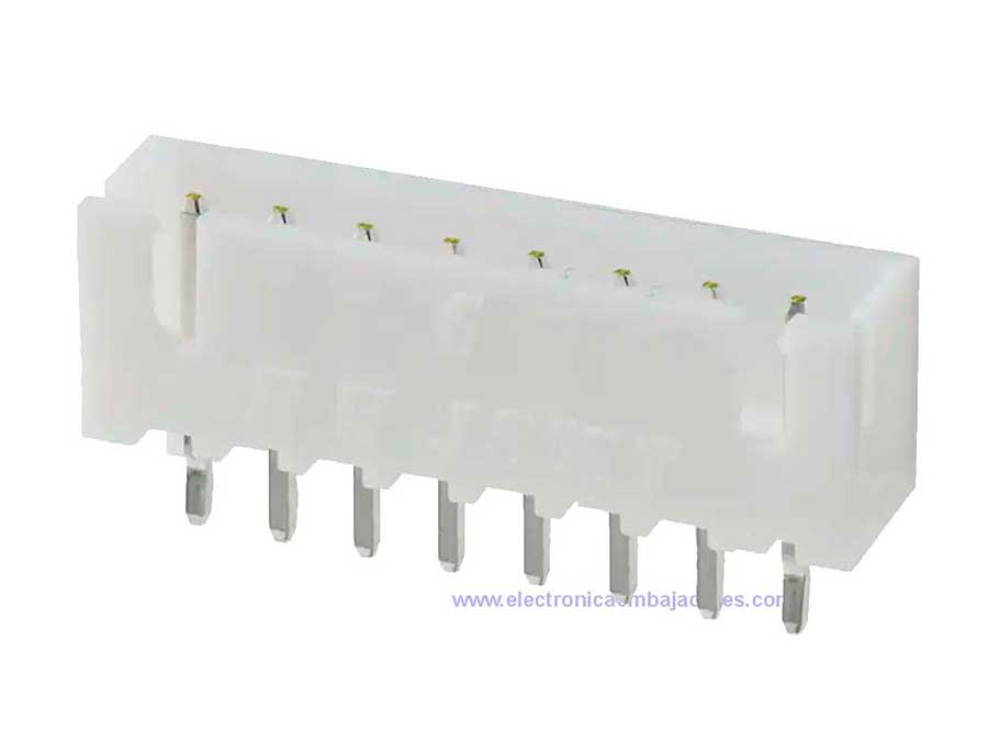 JST Serie XH - Connecteur mâle droit 2,5 mm - 8 contacts - B8B-XH-A(LF)(SN)