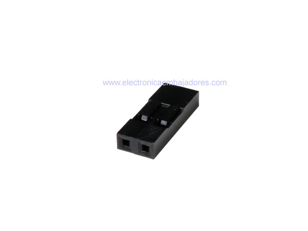 Caja Contactos Conector Poste no Polarizado 2,54 mm - 2 Contactos (Tipo Dupont)