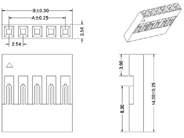 Boîtier Connecteur type MOLEX - non Polarisé - 2,54 mm - 7 Pôles (genre Dupont)