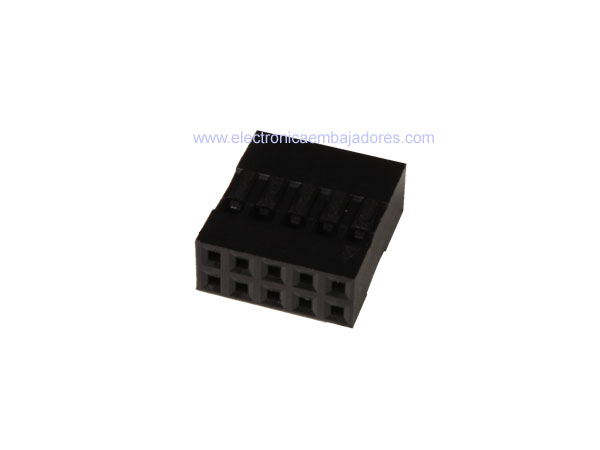 Boîtier Connecteur type MOLEX - non Polarisé - 2,54 mm - 2 x 5 Pôles (genre Dupont)
