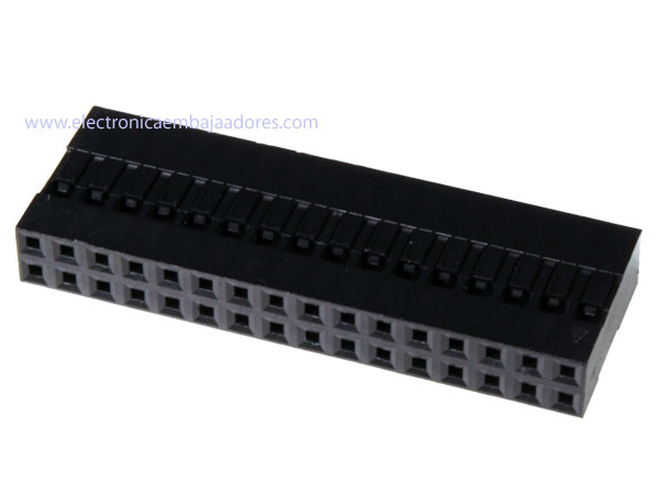 2.54 mm non-Polarized Header Connector Housing - 2 x 16 Pin (Dupont type)