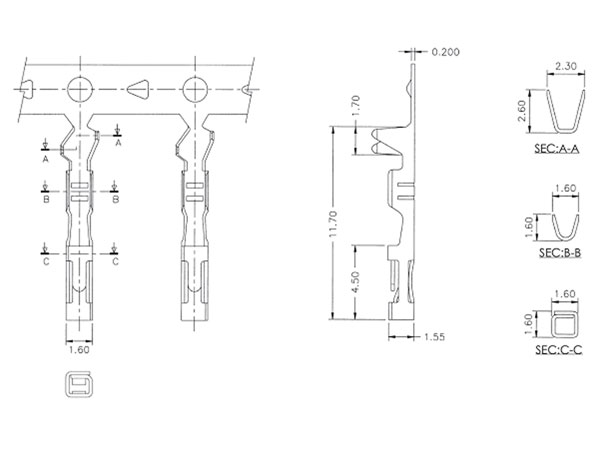 Terminal Hembra para Conector Poste no Polarizado 2,54 mm  (Tipo Dupont)