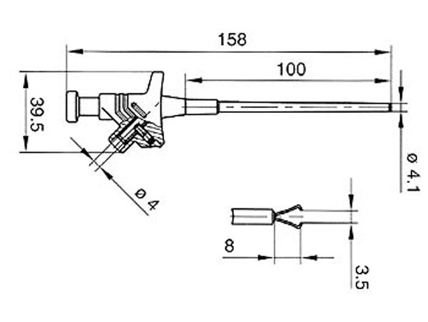 Hirschmann HM6400 - Sonda de Teste Longa de Precisão Flexível - Preto