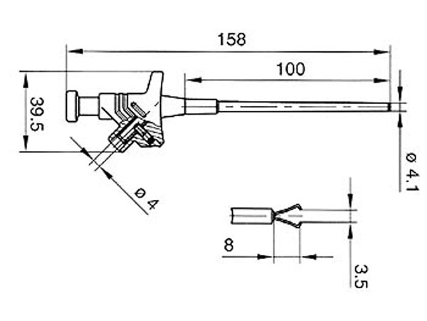 Hirschmann KLEPS 30 RT - Sonda de Teste Longa de Precisão Flexível - Vermelho