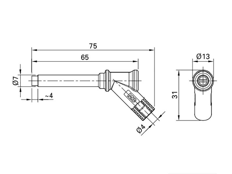 Stäubli XMA-7L - Sonda de Teste Magnética - 4 mm - Preto - 66.9509-21