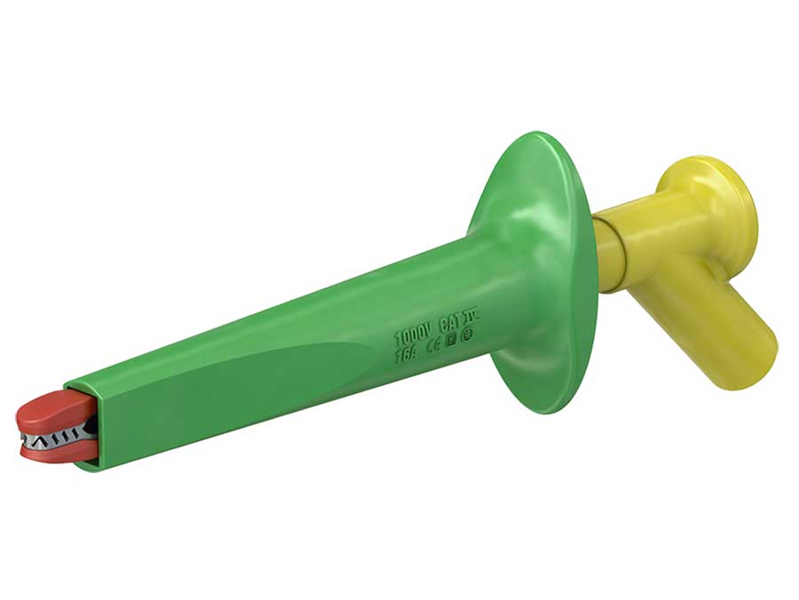 Stäubli AB200 - Punta de Prueba con Cocodrilo - Amarillo/Verde - 66.9474-20