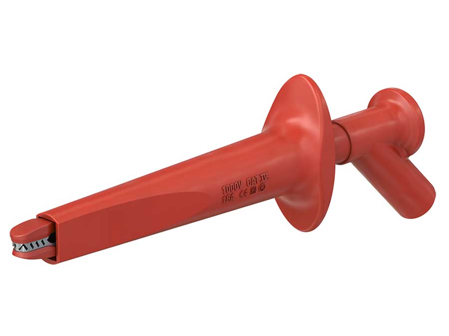 Stäubli AB200 - Pointe de Touche Long de Précision Crocodile - Rouge - 66.9474-22