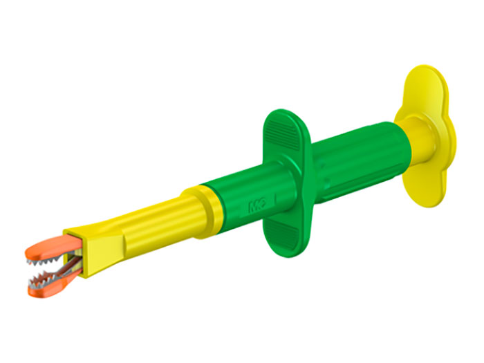 Stäubli GRIP-CI - Punta de Prueba con Cocodrilo - Amarillo - Verde (Tierra) - 66.9121-20