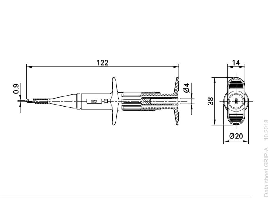 Stäubli GRIP-A - Pointe de Touche Long de Précision - Bleu - 66.9116-23