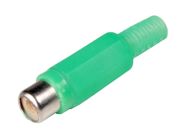 Fiche RCA Femelle Droite Plastique - Vert