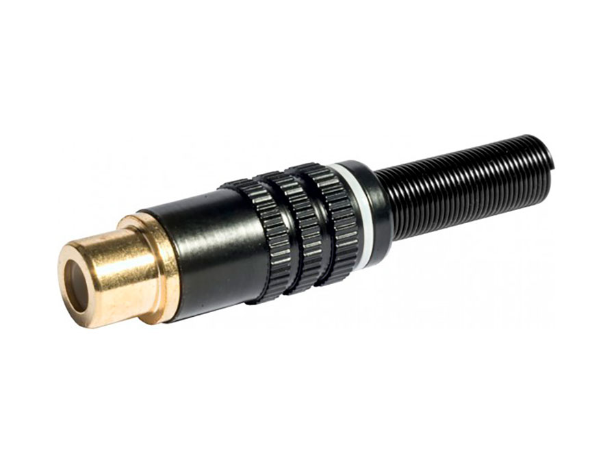 Emelec -  Conector RCA Fêmea Metálico Reto Branco 6MM - EQ9030/BW