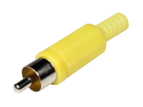 Connecteur RCA Fiche Mâle Droite Plastique - Jaune