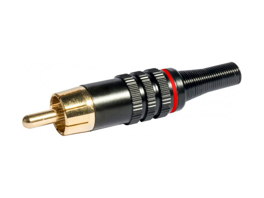Emelec - Conector RCA Air Macho reto de metal vermelho 4.5 MM - EQ9026/BR