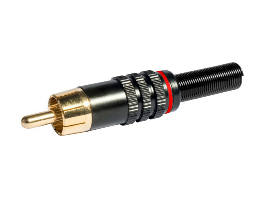 Emelec - RCA Connector Aerial Male Straight Metallic Red 6MM - EQ9025/BR