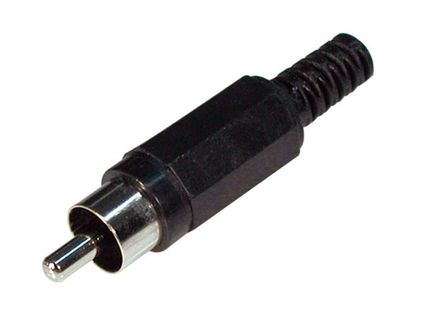 Connecteur RCA Fiche Mâle Droite Plastique - Noir - 10.588/N