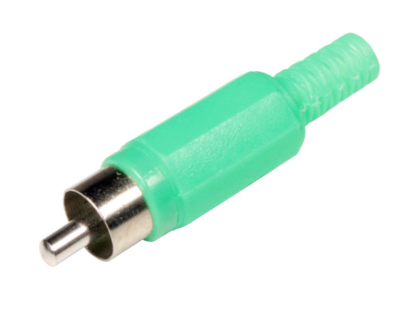 Connecteur RCA Fiche Mâle Droite Plastique - Vert