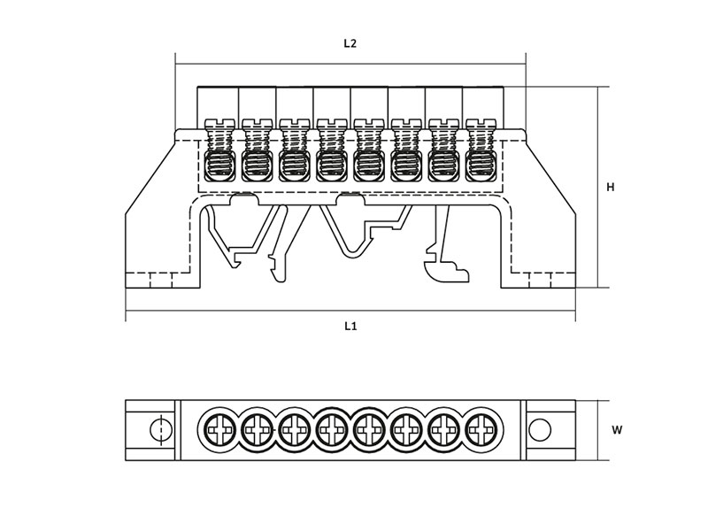 Faixa de Equipotencial Elétrica 6 Contatos - Ø5mm - Verde - TB3SL