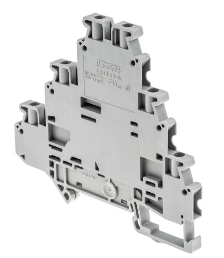 Phoenix Contact 3214259 - DIN rail terminal block three levels grayØ 2.5 mm