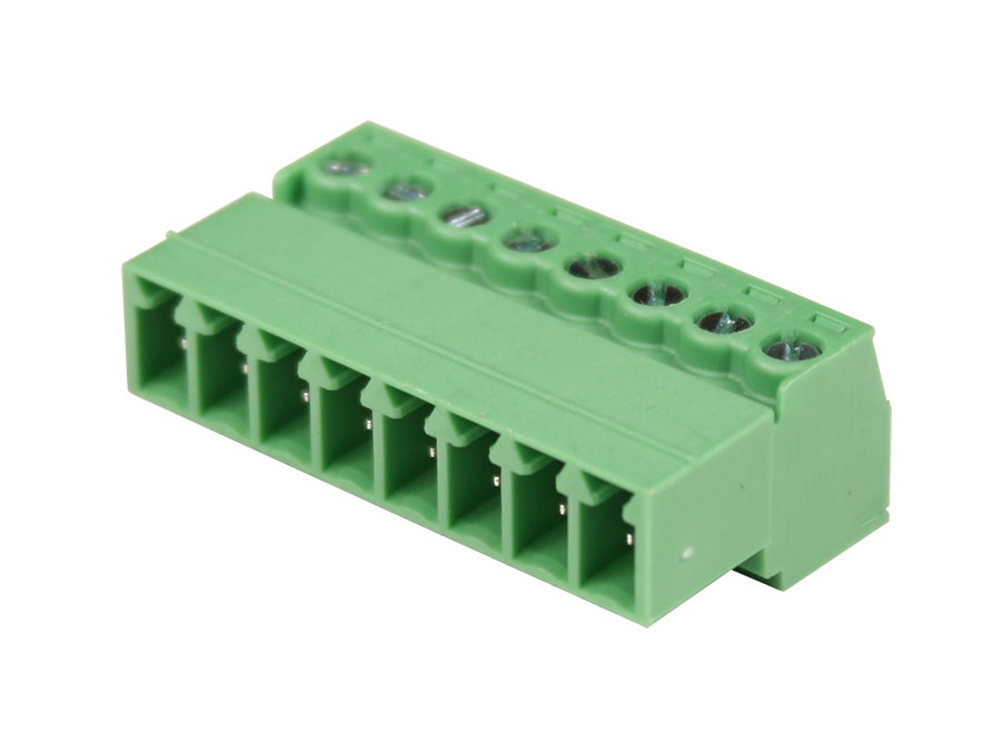 Würth Electronik - Bloc de Jonction Enfichable Mâle 90º Aérien Câble, 8 Contacts, 3.81mm, 10A, Vert - 691348300008