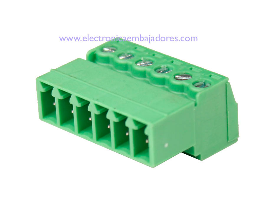 3.81 mm Pitch - Pluggable Right Angle PCB Male Terminal Block 6 Contacts
