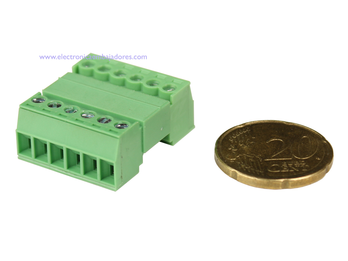 Regleta Clema PCB Enchufable Macho Acodado 3,81 mm 5 Contactos