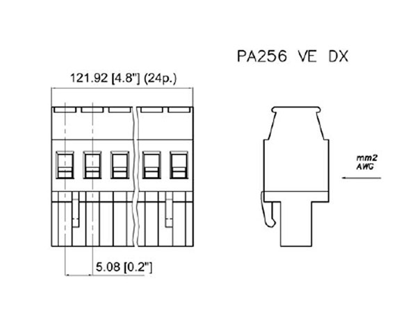 ITW ElettroGibi - Bloc de Jonction Enfichable Droit Femelle pour Câble, 8 Contacts, 5.08mm, 10A, Vert - PA256/5.08 VE DX 8P