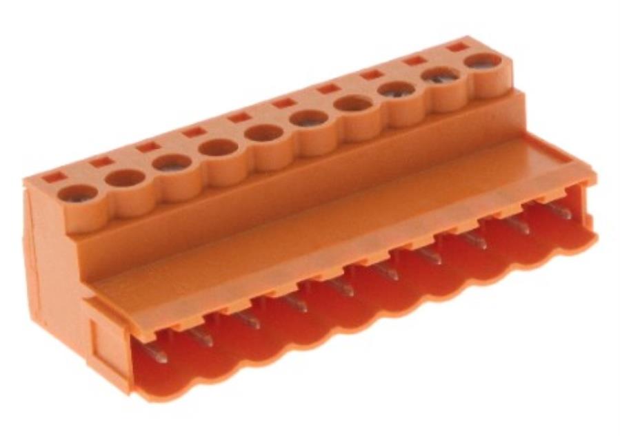 Weidmüller 1627320000 - Bloque de Terminales Enchufable Macho 90º Cerrado para PCB, 10 Vías, 5.08mm, 15A, Verde