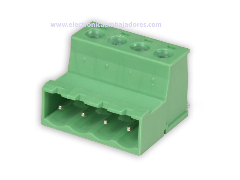 Camdenboss - Bloc de Jonction Enfichable Mâle 90º Aérien Câble, 4 Contacts, 5.08mm, 15A, Vert - CTBP96HJ/4