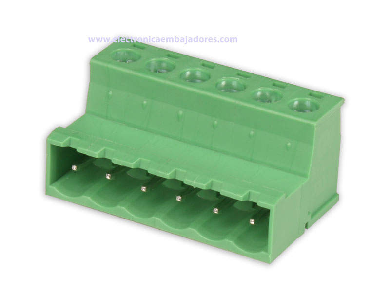 Camdenboss - Bloc de Jonction Enfichable Mâle 90º Aérien Câble, 6 Contacts, 5.08mm, 15A, Vert - CTBP96HJ/6