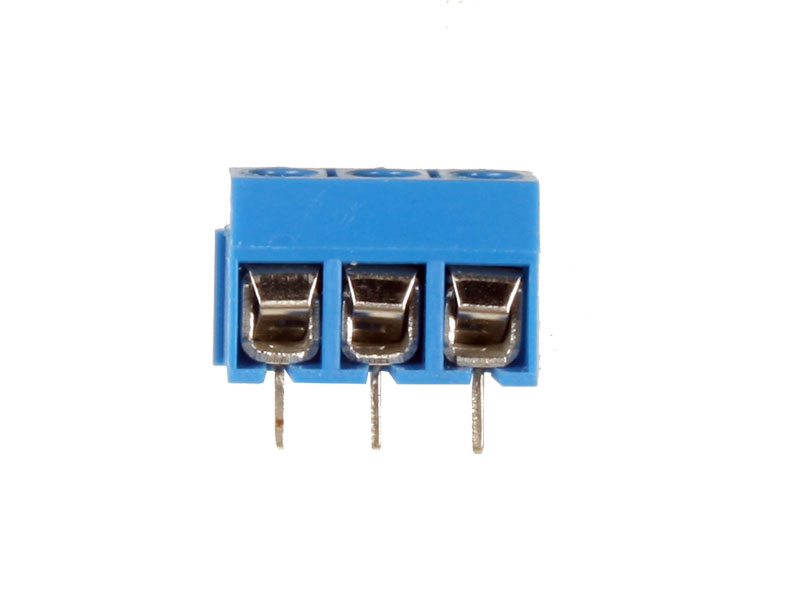 Bloco Terminais Reto para PCB, 3 Vias, 5.08mm, 3,5A, Azul