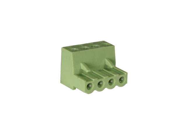 Xinya - 5.00mm Pitch 4 Contacts,  90º Female Pluggable Terminal Block, Cable Mount, 12A, Green - XY2500F-A(5.0)-4P