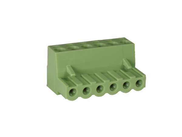 Xinya - Bloque de Terminales Enchufable Hembra 90º para Cable, 6 Vías, 5.00mm, 12A, Verde - XY2500F-A(5.0)-6P
