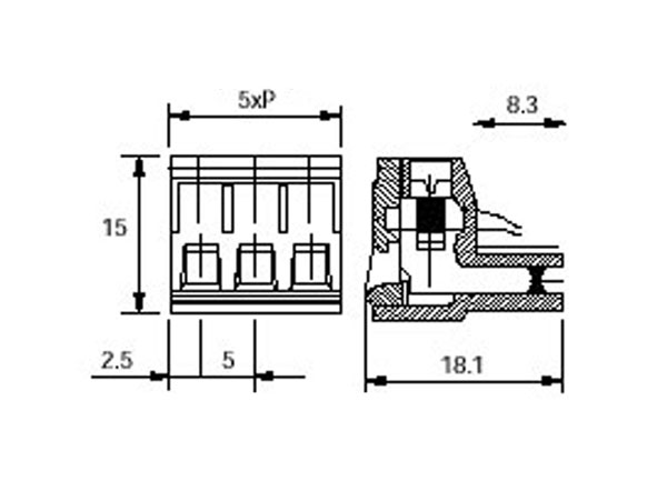 Xinya - Bloque de Terminales Enchufable Hembra 90º para Cable, 6 Vías, 5.00mm, 12A, Verde - XY2500F-A(5.0)-6P