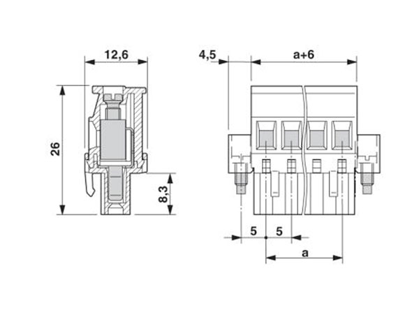 Phoenix Contact - Bloco Terminais Plugável Reto Fêmea para Cabo, 7 Vias, con Parafuso, 5.00mm, 10A, Verde - MVSTBR2,5/7-STF
