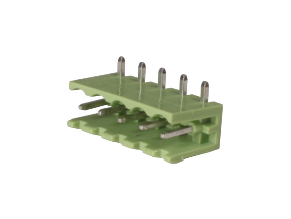 Xinya - Bloco Terminais Plugável Macho 90º Aberto para PCB, 5 Vias, 5.00mm, 15A, Verde - XY2500R-A(5.0)-5P
