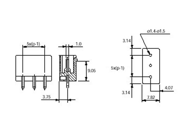 Xinya - 5.00mm Pitch 4 Contacts, Male Straight Open Pluggable PCB Terminal Block, 15A, Green - XY2500V-A(5.0)-4P