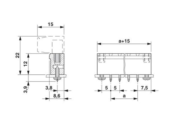 Phoenix Contact - Bloc de Jonction Enfichable Mâle Droit Fermé pour PCB, 10 Contacts, Tornillo, 5.00mm, 12A, Vert - MSTBV 2,5/10-GF