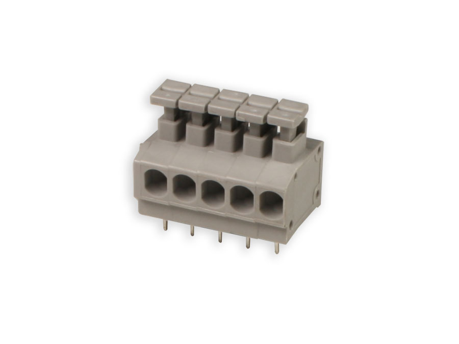 ZHONGYI - Bloco Terminais Reto para PCB, Rápido, 5 Vias, 3.81mm, 10A, Cinza - HQ235-3.81-5P