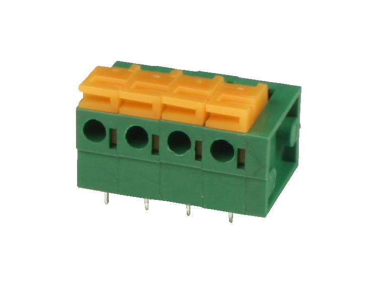 ZHONGYI - Bloco Terminais Reto para PCB, Rápido, 4 Vias, 5.08mm, 15A, Verde - HQ142R-5.08-4P